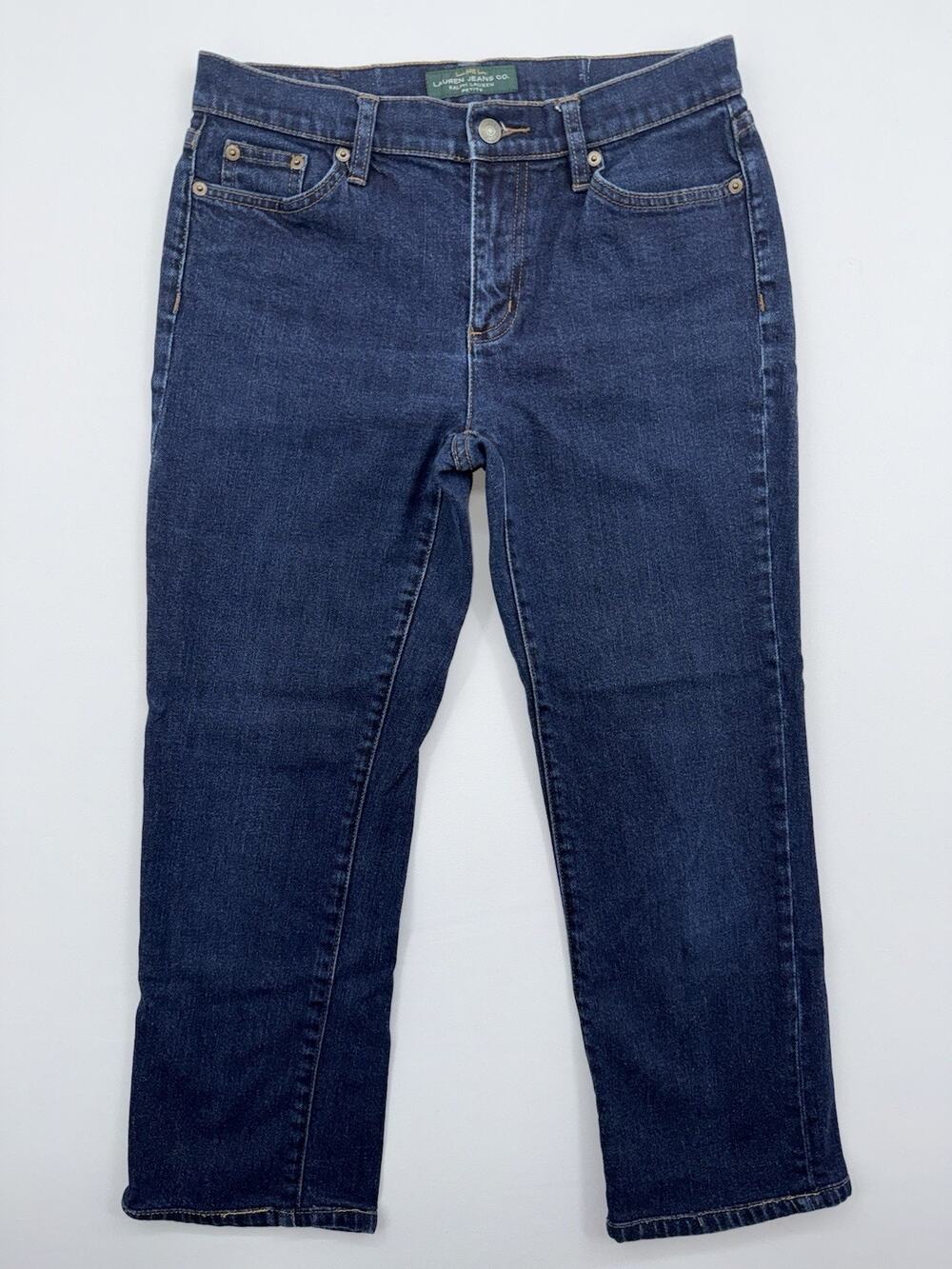 LRL Ralph Lauren CaprDenim Jeans Women’s Size 6P Blue‎ Stretch Dark Wa